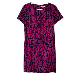 Trina Turk Navy & Pink Animal Print Short Sleeve dress